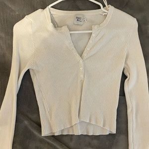 white princess polly long sleeve crop top